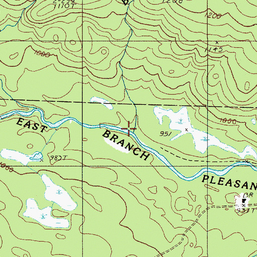 Topographic Map of Brice Brook, ME