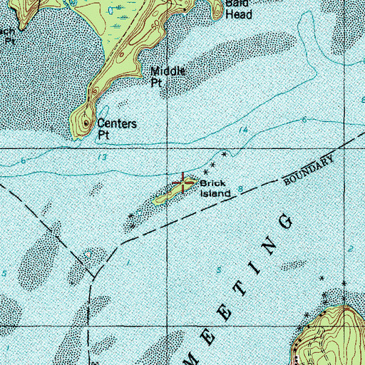 Topographic Map of Brick Island, ME