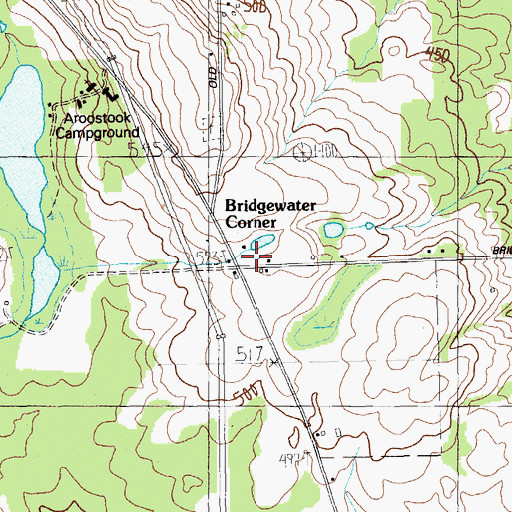 Topographic Map of Bridgewater Corner, ME