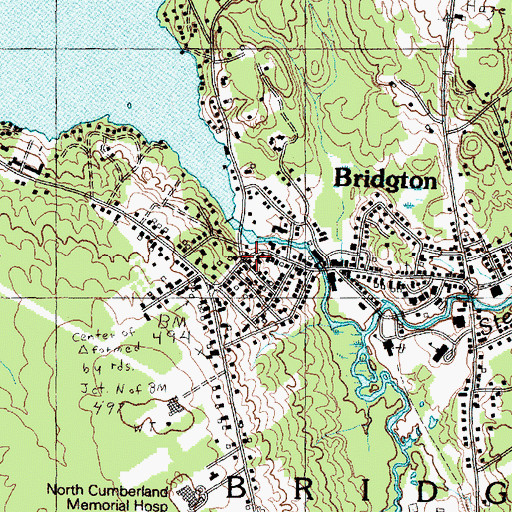 Topographic Map of Bridgton, ME
