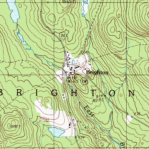 Topographic Map of Brighton, ME