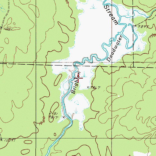 Topographic Map of Brighton Deadwater, ME