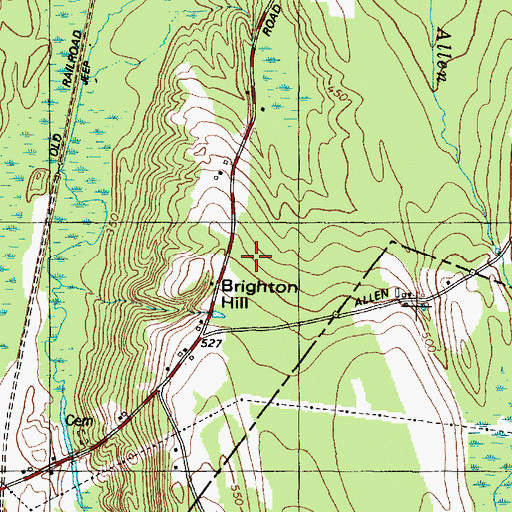 Topographic Map of Brighton Hill, ME