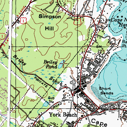 Topographic Map of Briley Pond, ME