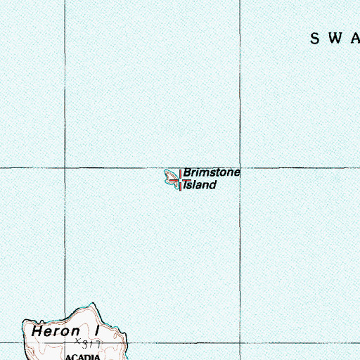 Topographic Map of Brimstone Island, ME