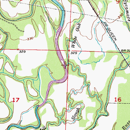 Topographic Map of White Oak Slough, AR