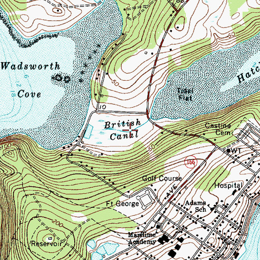 Topographic Map of British Canal, ME