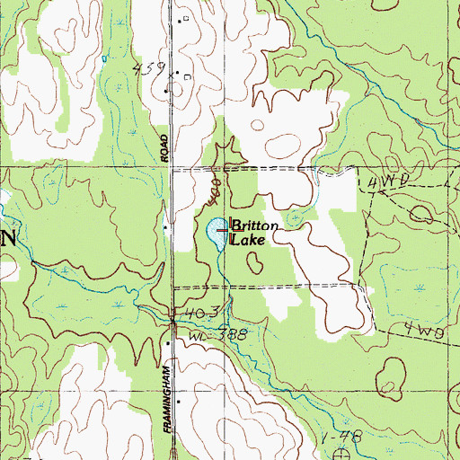 Topographic Map of Britton Lake, ME