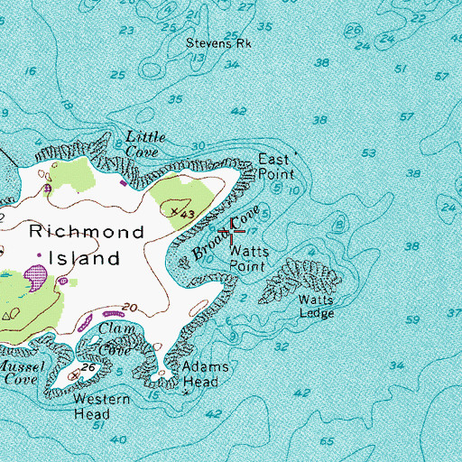 Topographic Map of Broad Cove, ME