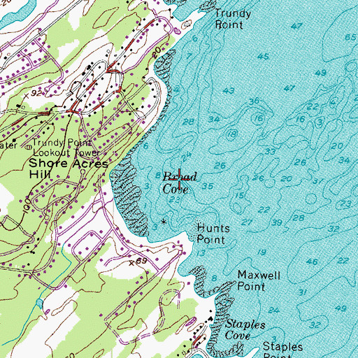 Topographic Map of Broad Cove, ME