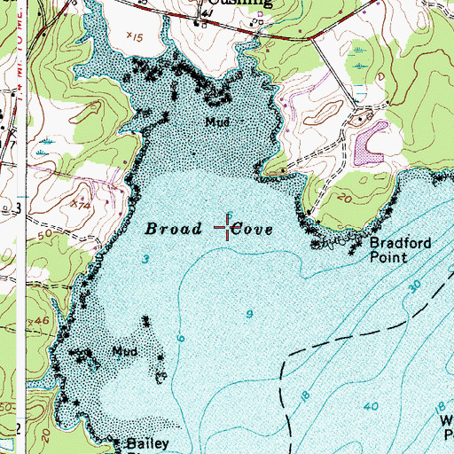 Topographic Map of Broad Cove, ME