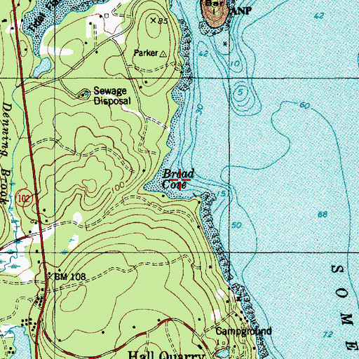 Topographic Map of Broad Cove, ME