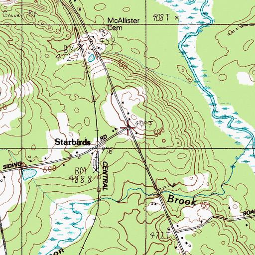 Topographic Map of Brockway School, ME