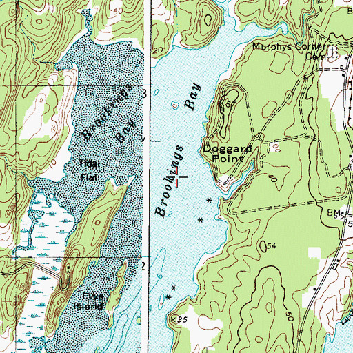 Topographic Map of Brookings Bay, ME