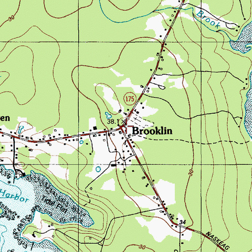 Topographic Map of Brooklin, ME