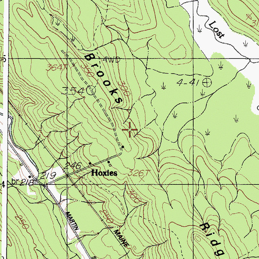 Topographic Map of Brooks Ridge, ME