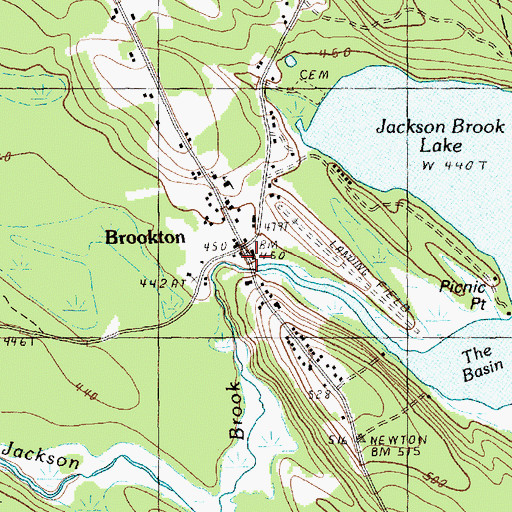 Topographic Map of Brookton, ME