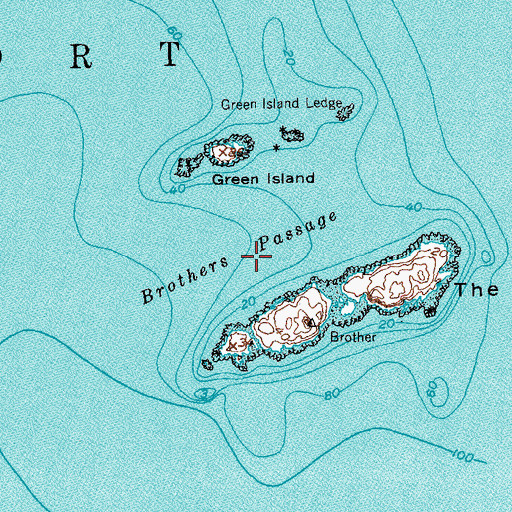 Topographic Map of Brothers Passage, ME
