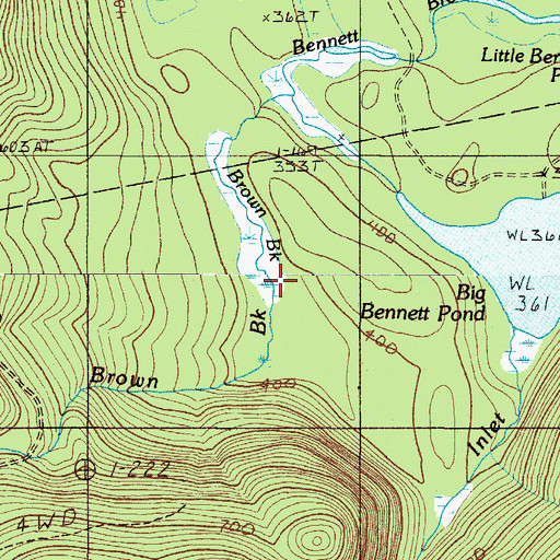 Topographic Map of Brown Brook, ME
