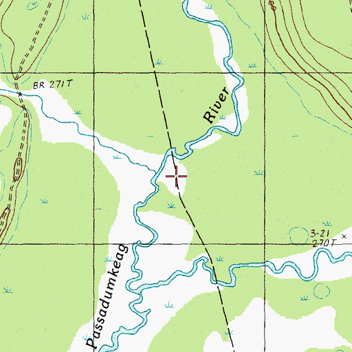 Topographic Map of Brown Brook, ME