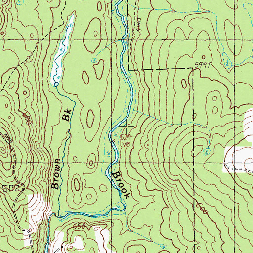 Topographic Map of Brown Brook, ME