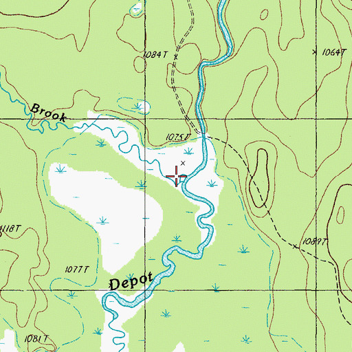 Topographic Map of Brown Brook, ME