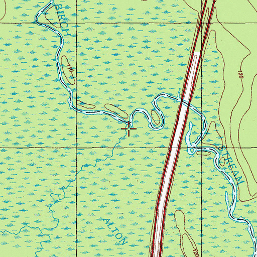 Topographic Map of Brown Brook, ME