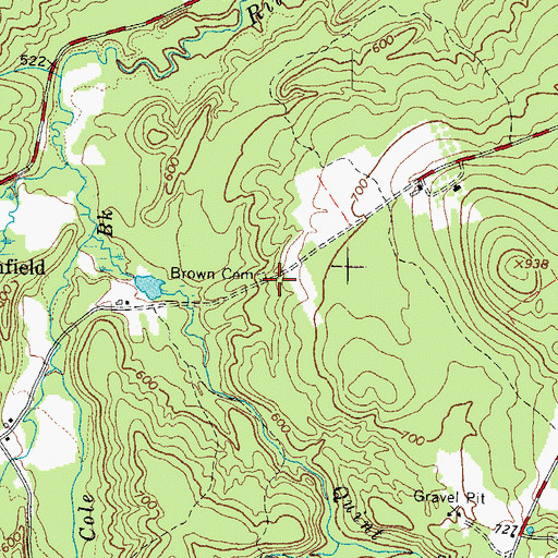 Topographic Map of Brown Cemetery, ME