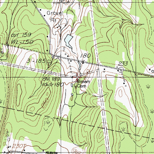Topographic Map of Brown Cemetery, ME