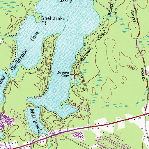 Topographic Map of Brown Cove, ME