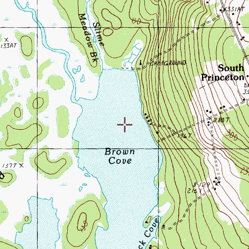 Topographic Map of Brown Cove, ME