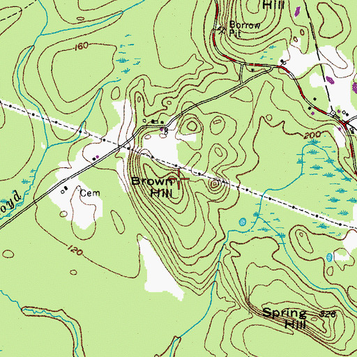 Topographic Map of Brown Hill, ME