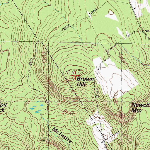 Topographic Map of Brown Hill, ME