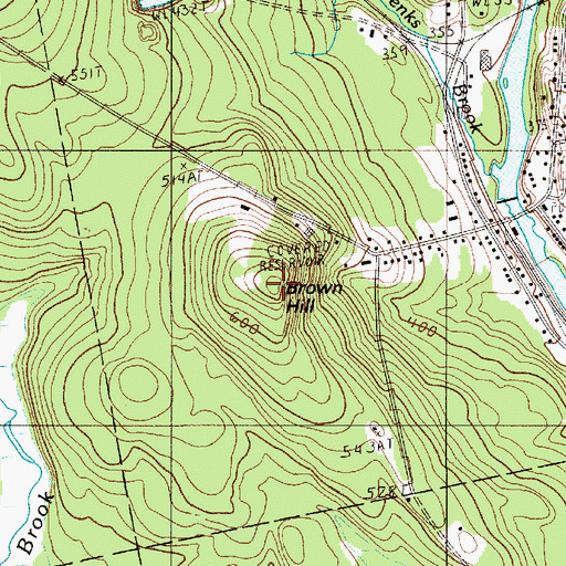 Topographic Map of Brown Hill, ME