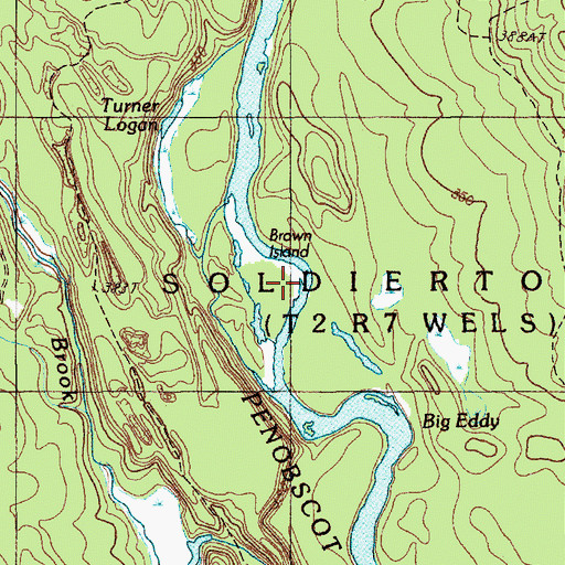 Topographic Map of Brown Island, ME
