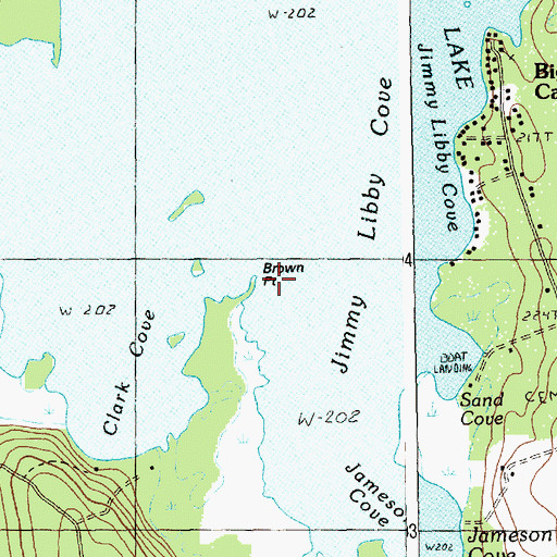 Topographic Map of Brown Point, ME