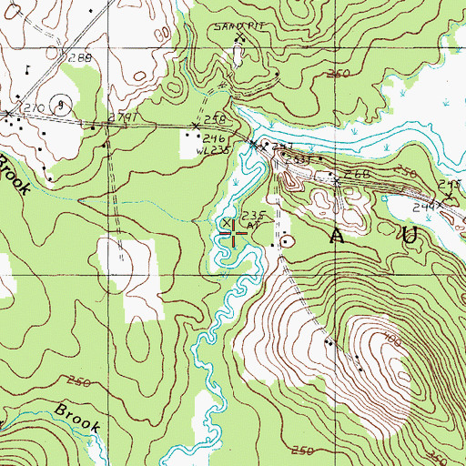 Topographic Map of Browns Brook, ME