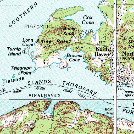Topographic Map of Browns Cove, ME