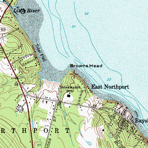 Topographic Map of Browns Head, ME