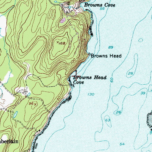 Topographic Map of Browns Head Cove, ME