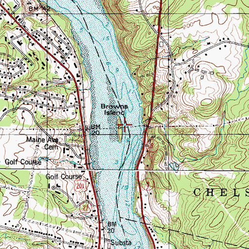 Topographic Map of Browns Island, ME