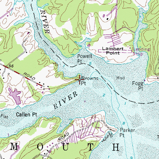 Topographic Map of Browns Point, ME