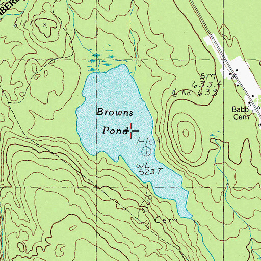 Topographic Map of Browns Pond, ME