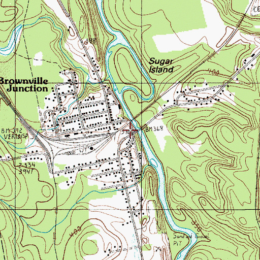 Topographic Map of Brownville Junction, ME