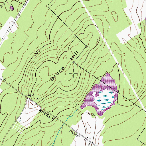 Topographic Map of Bruce Hill, ME
