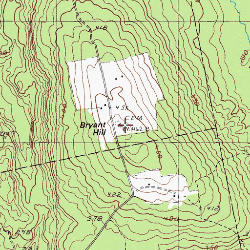 Topographic Map of Bryant Hill, ME