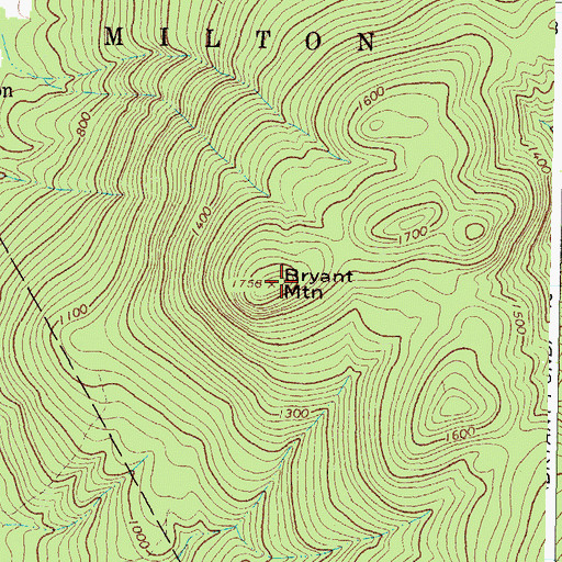 Topographic Map of Bryant Mountain, ME