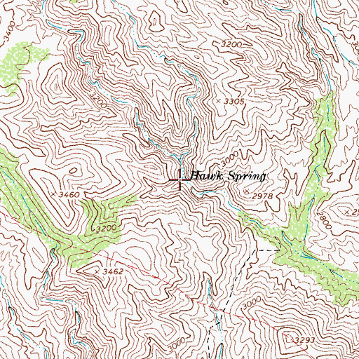 Topographic Map of Hawk Spring, AZ