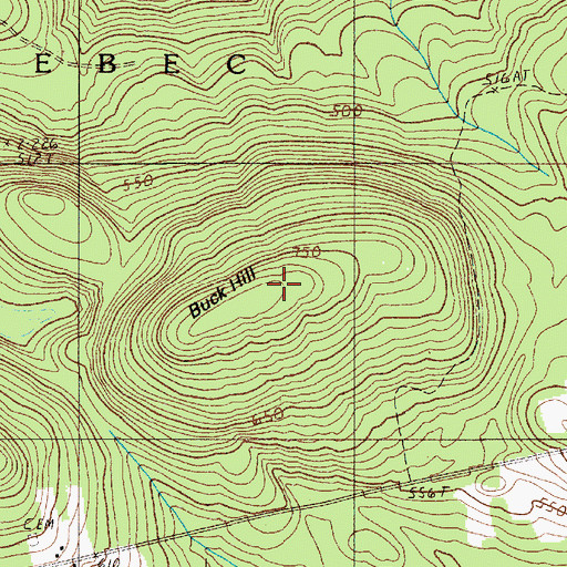 Topographic Map of Buck Hill, ME