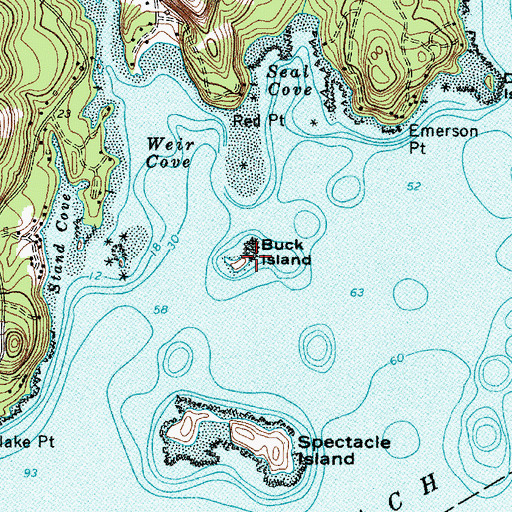 Topographic Map of Buck Island, ME